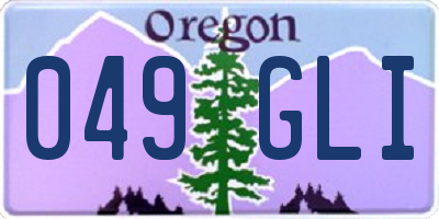 OR license plate 049GLI
