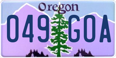OR license plate 049GOA