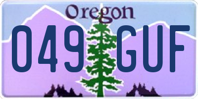 OR license plate 049GUF