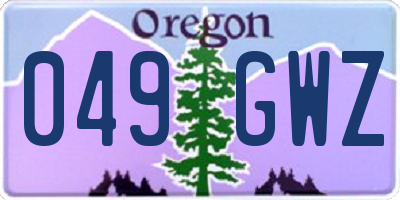 OR license plate 049GWZ