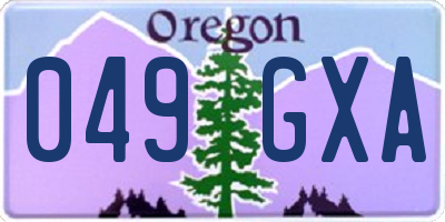 OR license plate 049GXA