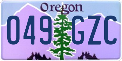 OR license plate 049GZC