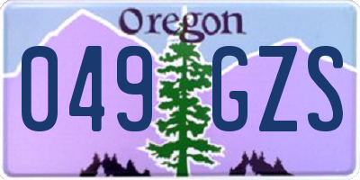 OR license plate 049GZS