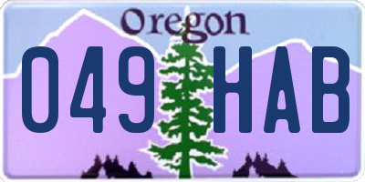 OR license plate 049HAB