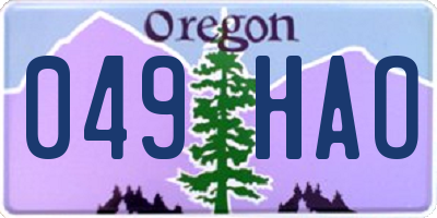 OR license plate 049HAO