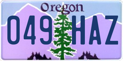 OR license plate 049HAZ