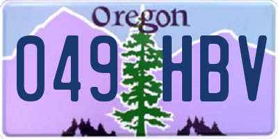 OR license plate 049HBV