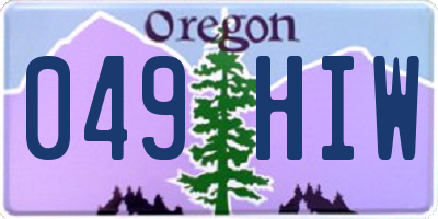 OR license plate 049HIW