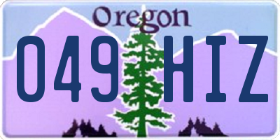 OR license plate 049HIZ