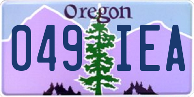 OR license plate 049IEA