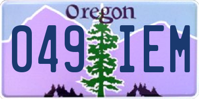 OR license plate 049IEM