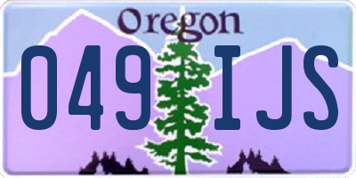 OR license plate 049IJS