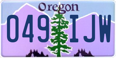 OR license plate 049IJW