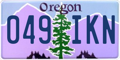 OR license plate 049IKN