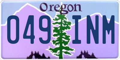 OR license plate 049INM