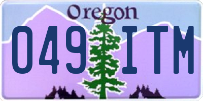 OR license plate 049ITM