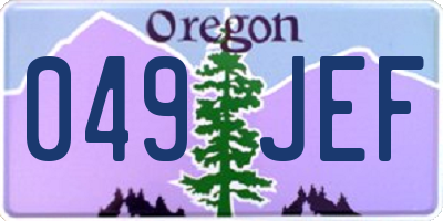 OR license plate 049JEF