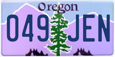 OR license plate 049JEN