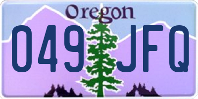 OR license plate 049JFQ