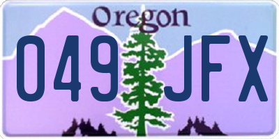 OR license plate 049JFX