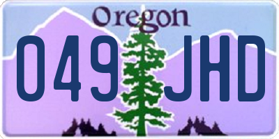 OR license plate 049JHD
