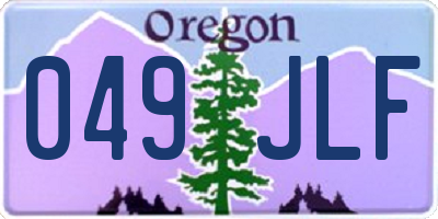 OR license plate 049JLF
