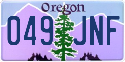 OR license plate 049JNF