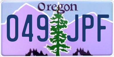 OR license plate 049JPF