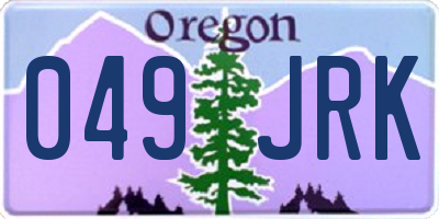 OR license plate 049JRK