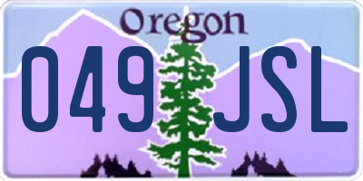 OR license plate 049JSL