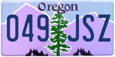 OR license plate 049JSZ