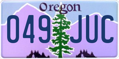 OR license plate 049JUC