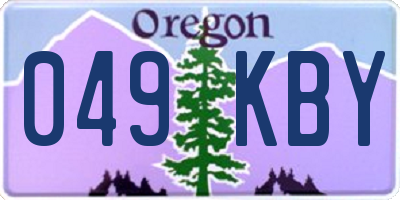 OR license plate 049KBY