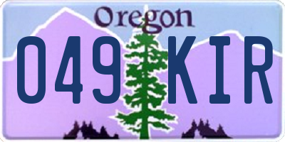 OR license plate 049KIR