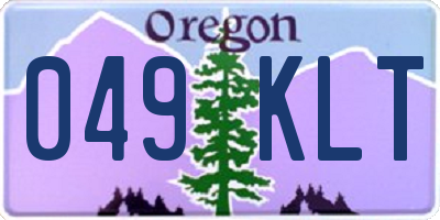 OR license plate 049KLT