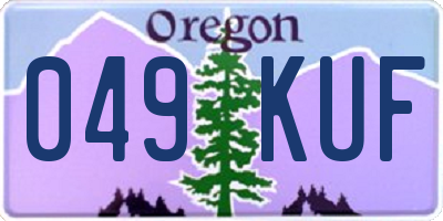 OR license plate 049KUF