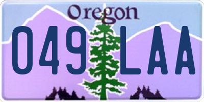OR license plate 049LAA