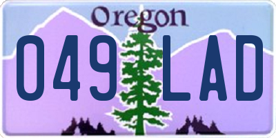 OR license plate 049LAD