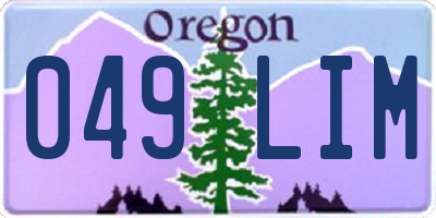 OR license plate 049LIM