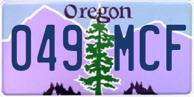 OR license plate 049MCF