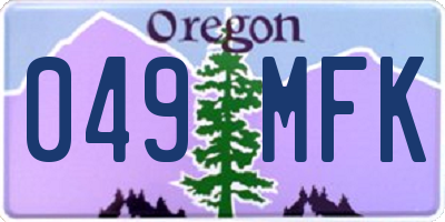 OR license plate 049MFK