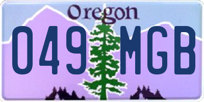 OR license plate 049MGB