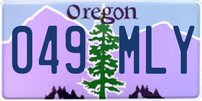OR license plate 049MLY