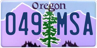 OR license plate 049MSA