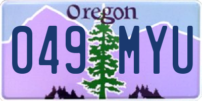 OR license plate 049MYU