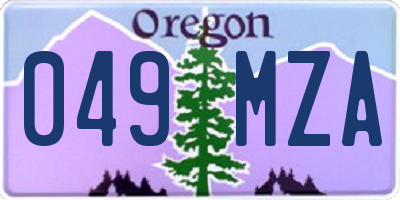 OR license plate 049MZA
