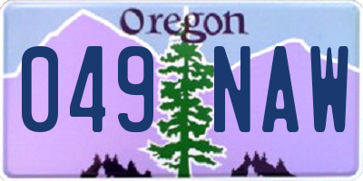 OR license plate 049NAW