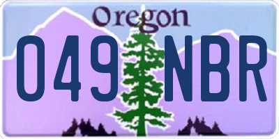 OR license plate 049NBR
