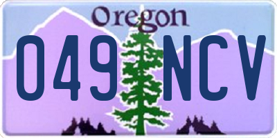 OR license plate 049NCV