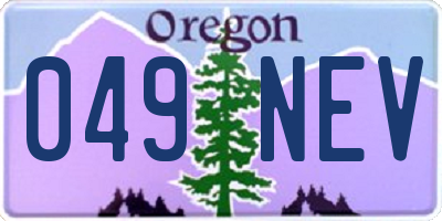 OR license plate 049NEV